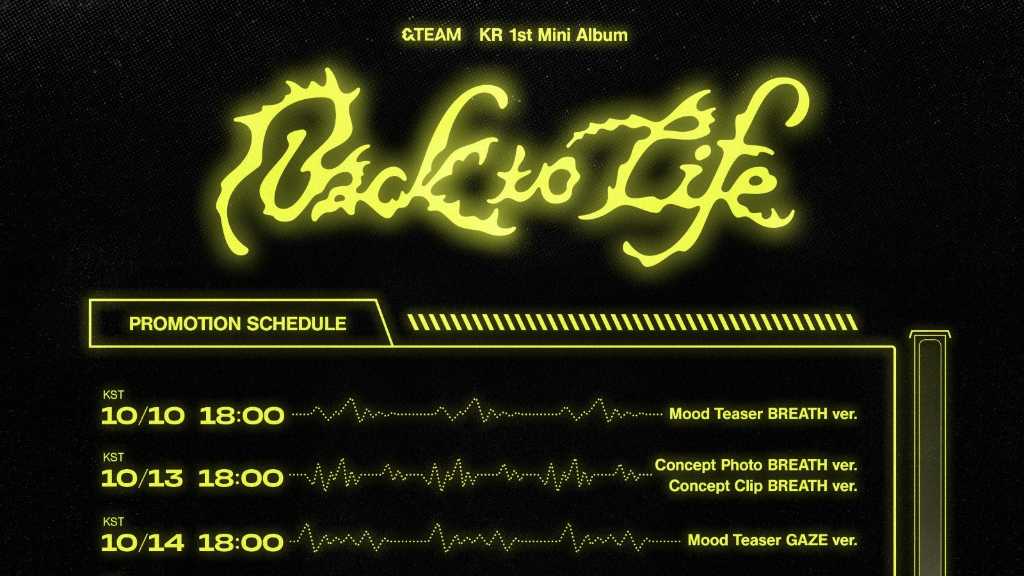 &TEAM will release their first mini-album 'Back to Life' on October 28, marking their debut in Korea and showcasing their growth.