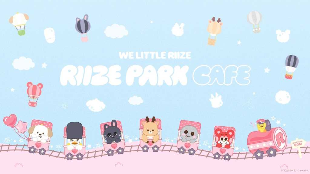 RIIZE's official character cafe, 'RIIZE PARK CAFE,' opens in Tokyo, Aichi, and Osaka from September 2025, featuring themed food and drinks.