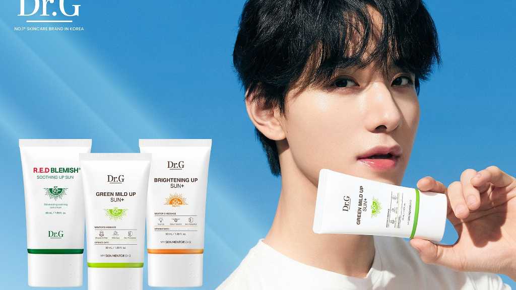 Dr.G unveils a new visual series featuring JO1's Keigo Sato, highlighting their popular sun care products known for skin protection.