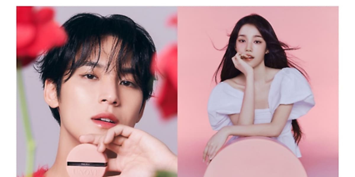 SEVENTEEN's Mingyu and No Yoonseo unveil new visuals for UNOVE, celebrating the launch of their first hair perfume in Seoul.