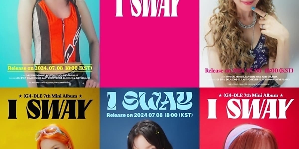 (G)I-DLE teases comeback with moving poster "Overture" showcasing members' unique styles. New mini album "I SWAY" to be released on July 8.