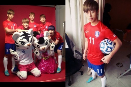 B A P サッカー韓国代表のユニフォーム姿を公開 Kstyle