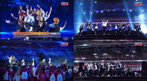 EXO、ロシアで「夏季ユニバーシアード」の閉幕式を飾る Kstyle