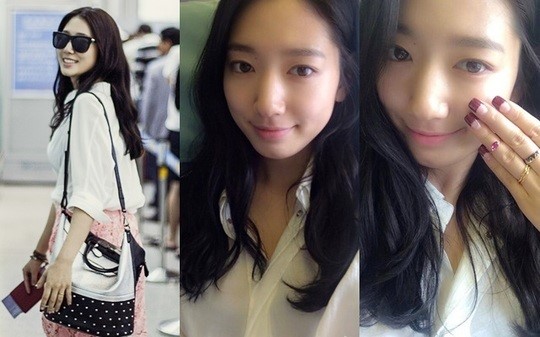 パク シネ 上海に出国 キュートな空港ファッション 飛行機セルフショット公開 Kstyle