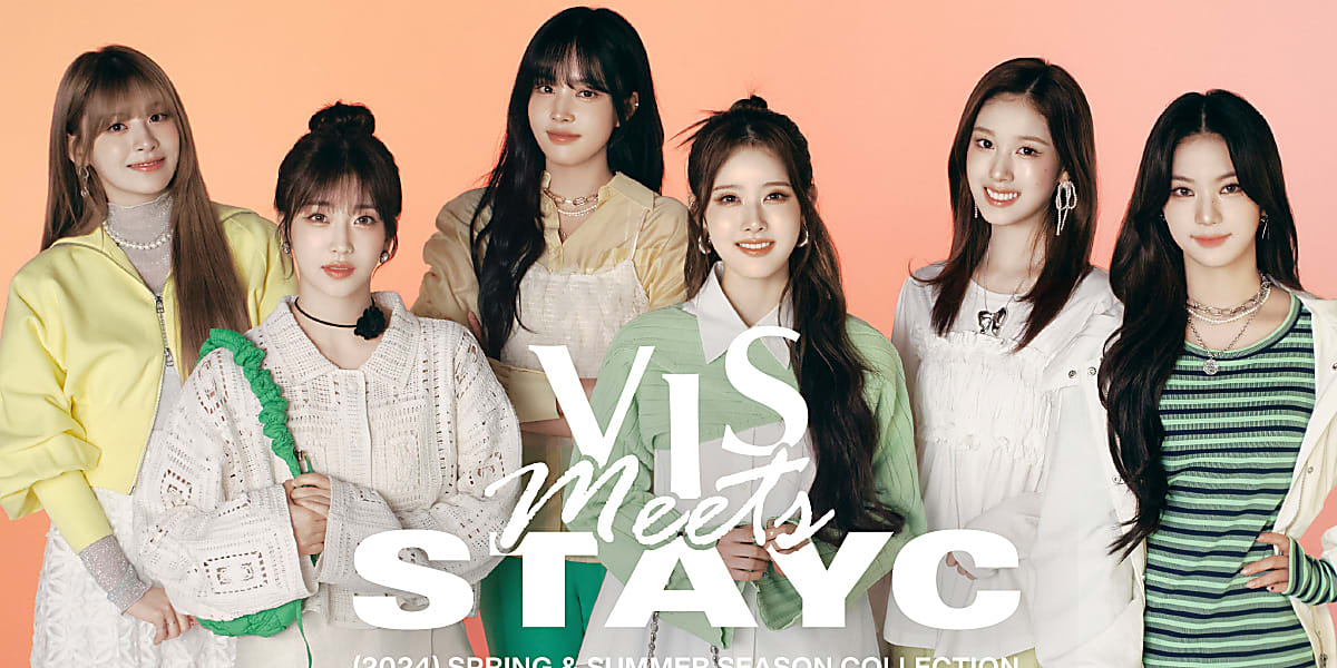 VIS fashion brand launches campaign with K-pop group STAYC, showcasing spring/summer collection and offering signed cheki prizes.