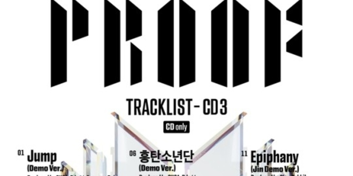 BTS（防弾少年団）、ニューアルバム「Proof」3枚目のCDのトラック