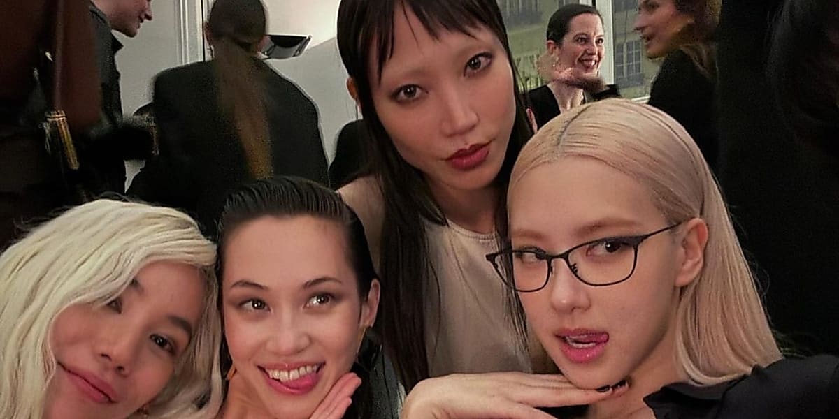 Rosé of BLACKPINK meets model Kiko Mizuhara and others, shares photos on Instagram, including a shot from the SAINT LAURENT 2024 FW Collection Show in Paris.