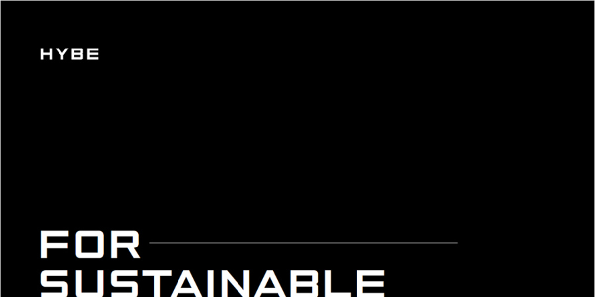 하이브, 첫 ‘지속가능성 보고서’ 발간…엔터테이먼트 산업 전체 지속성장 추구 – Kstyle