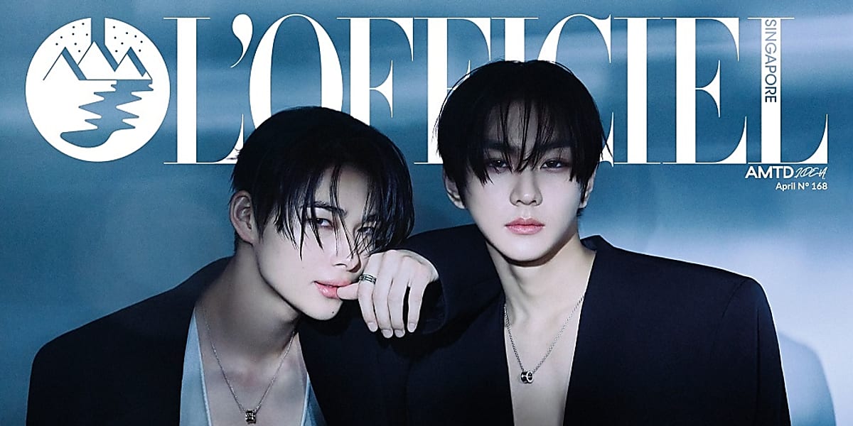 ENHYPEN's Jungwon and Ni-ki shine on "L'OFFICIEL Singapore" cover in stylish black outfits, hinting at upcoming activities.